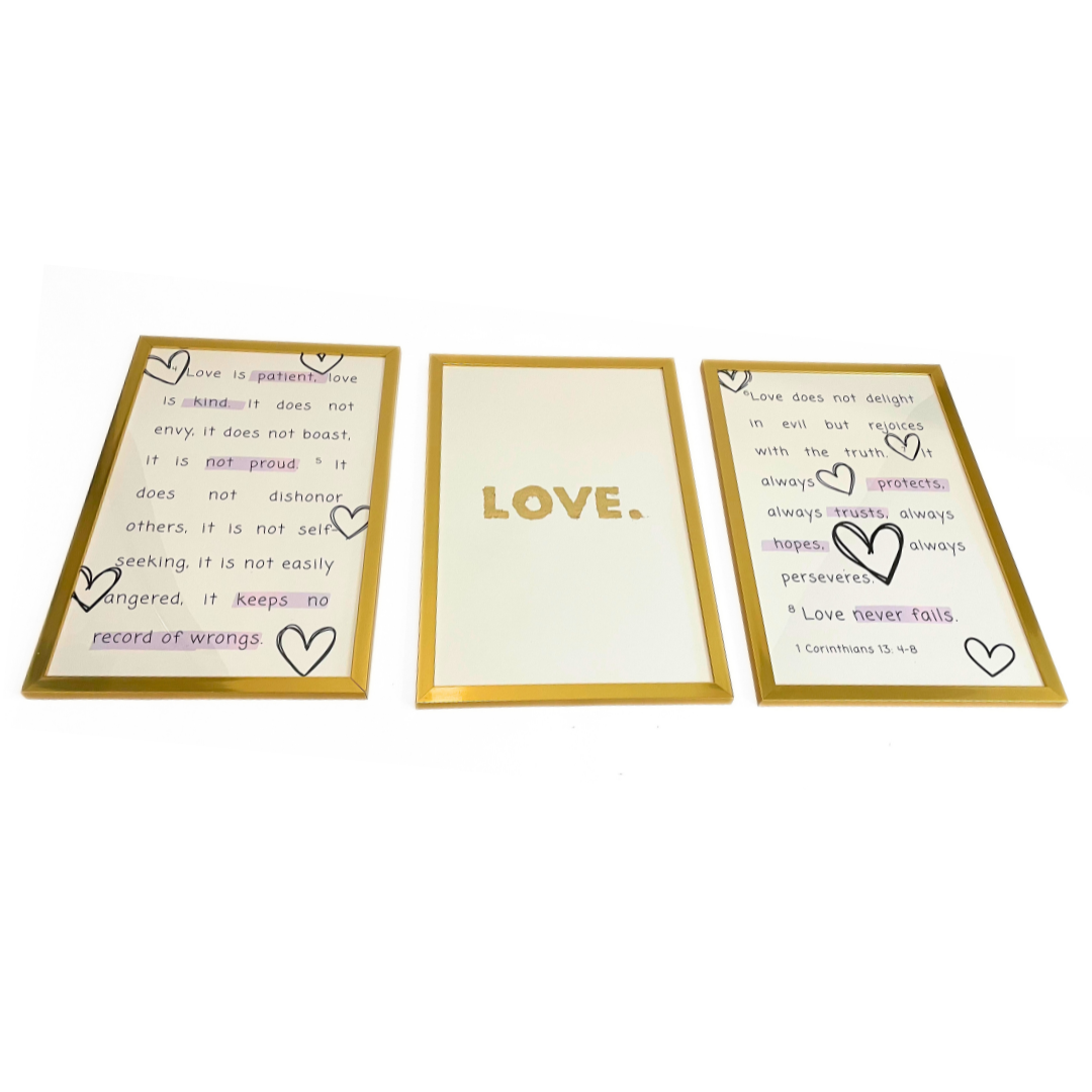 1 Corinthians 13 Wall Art Set (3 pieces)